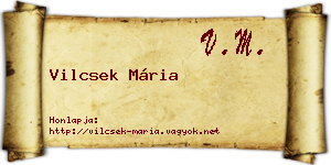 Vilcsek Mária névjegykártya