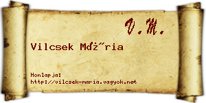 Vilcsek Mária névjegykártya